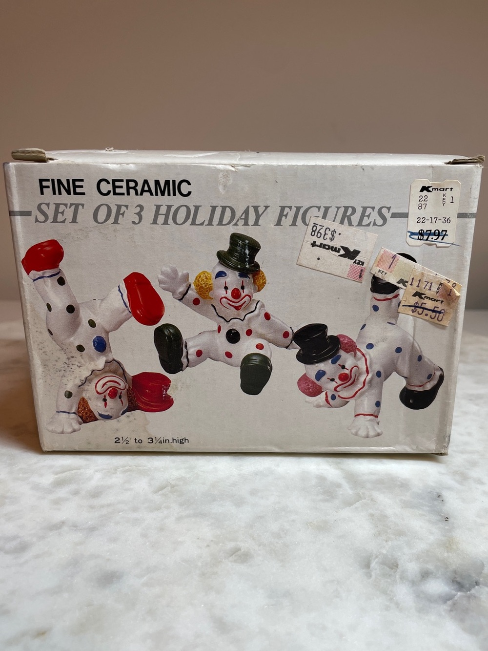 Vintage K-Mart Set of 3 Ceramic Clown Holiday Figurines - NIB - Picture 3 of 12